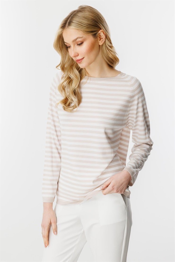 Mutlu Ertan Kadın Triko Bluz Bej - Ekru 20177