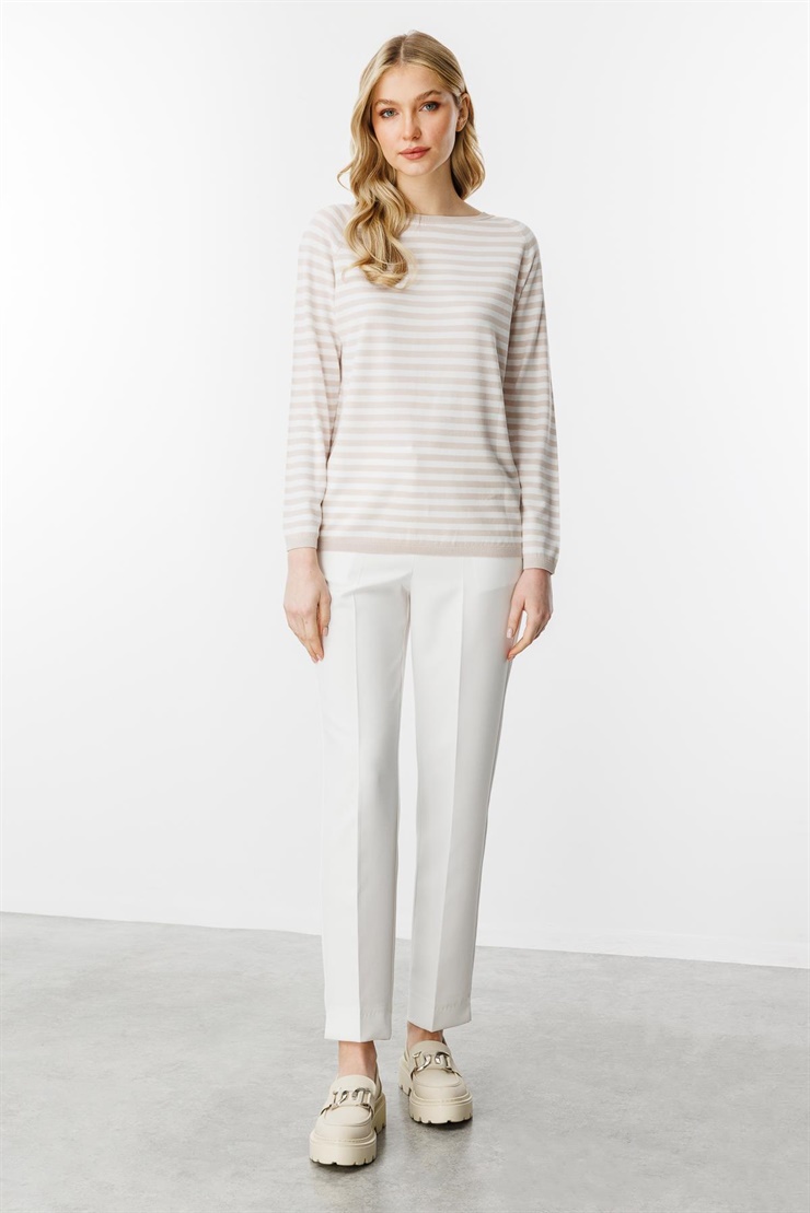 Mutlu Ertan Kadın Triko Bluz Bej - Ekru 20177