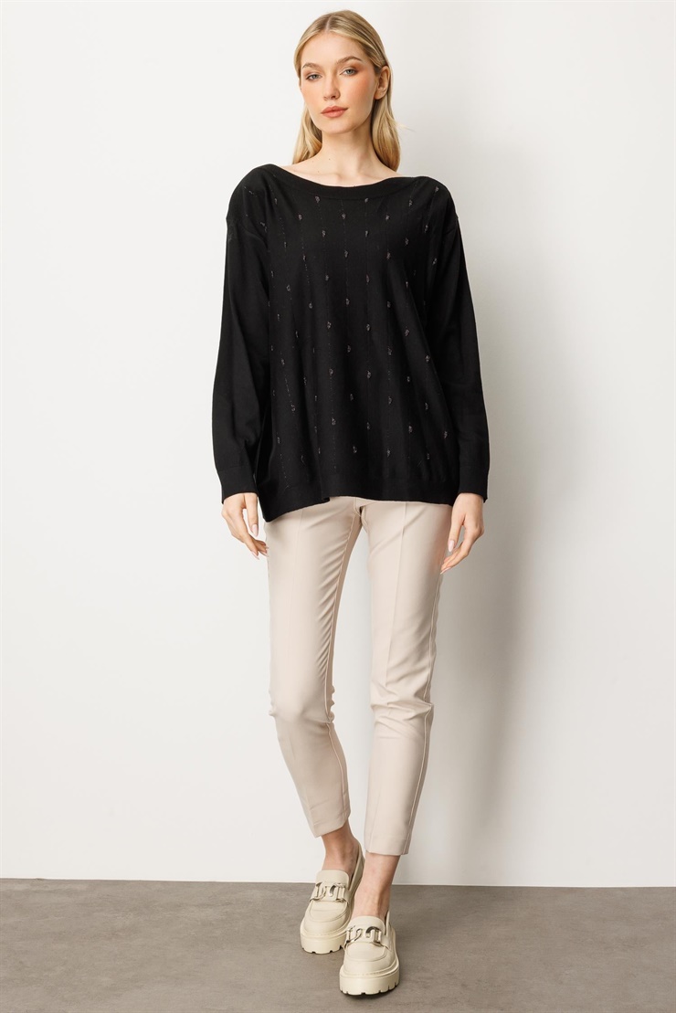 Mutlu Ertan Kadın Triko Bluz Siyah 20189
