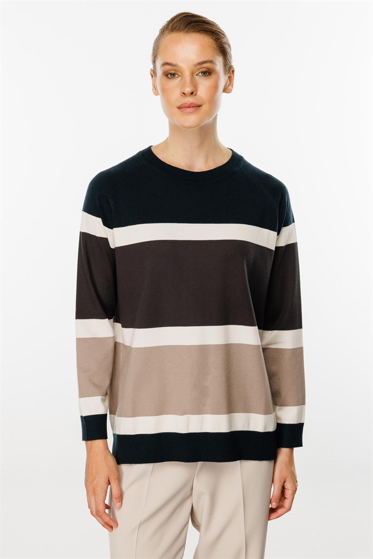 Mutlu Ertan Kadın Triko Çizgili Bluz Nefti 20153