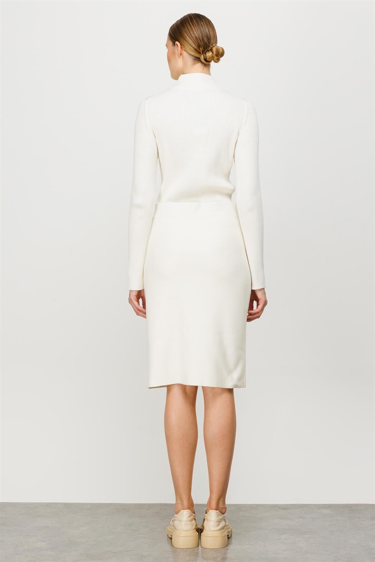 Mutlu Ertan Kadın Triko Kalem Etek Ekru 20071