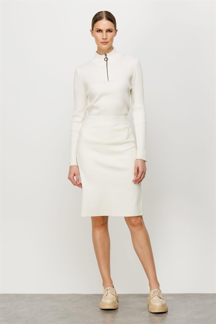 Mutlu Ertan Kadın Triko Kalem Etek Ekru 20071