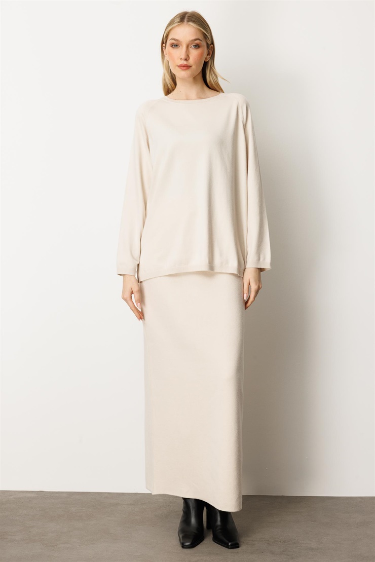 Mutlu Ertan Kadın Uzun Triko Etek Taş 20233