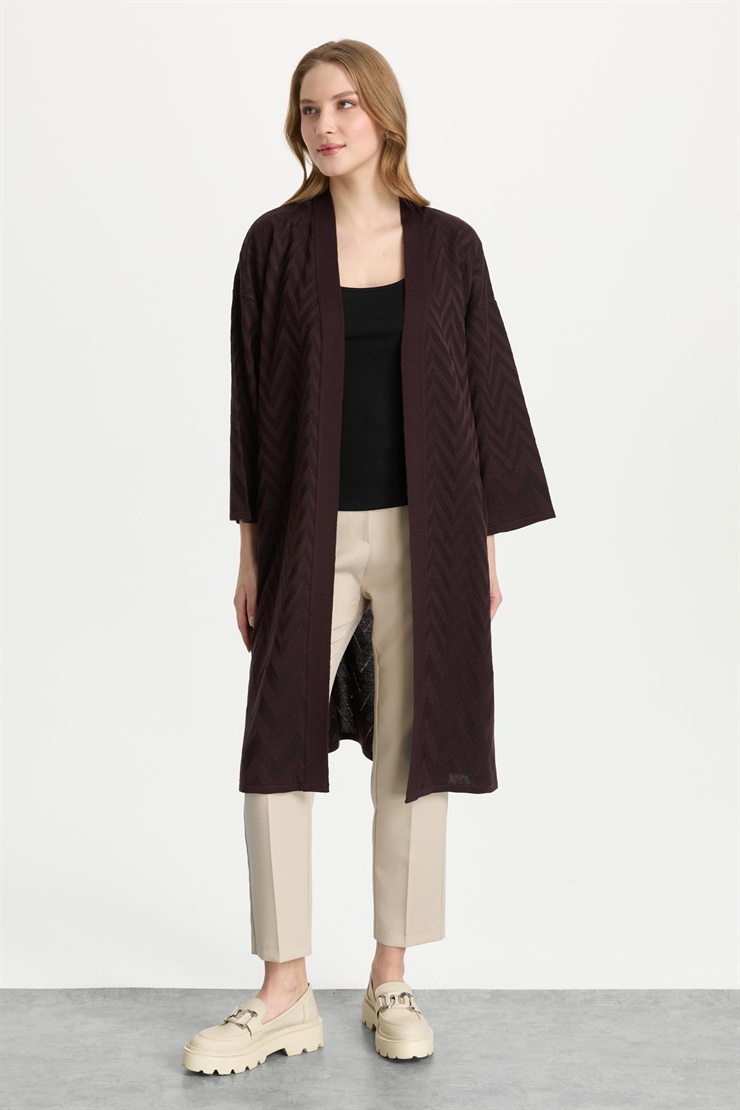 Mutlu Ertan Kadın Zigzag Simli Hırka Vino 20308