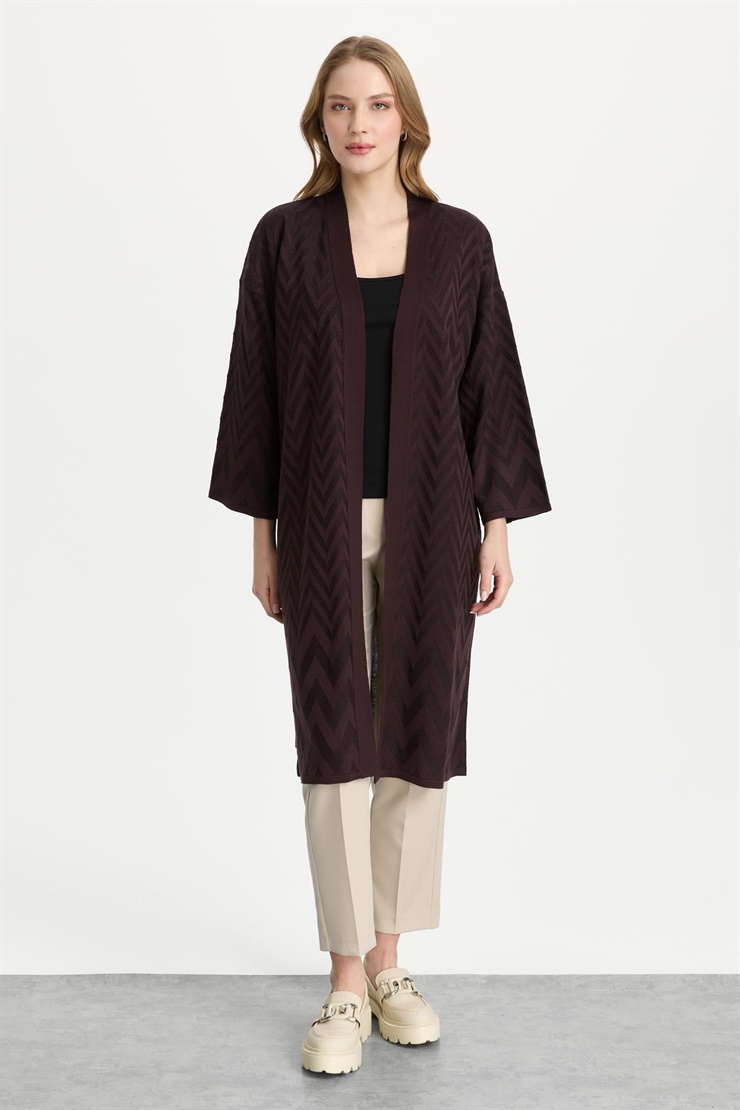 Mutlu Ertan Kadın Zigzag Simli Hırka Vino 20308