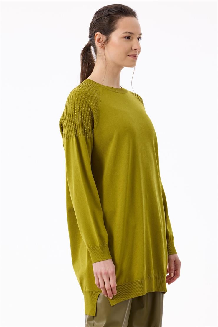 Omuzlar Taş Baskılı Rayon Tunik ASİT