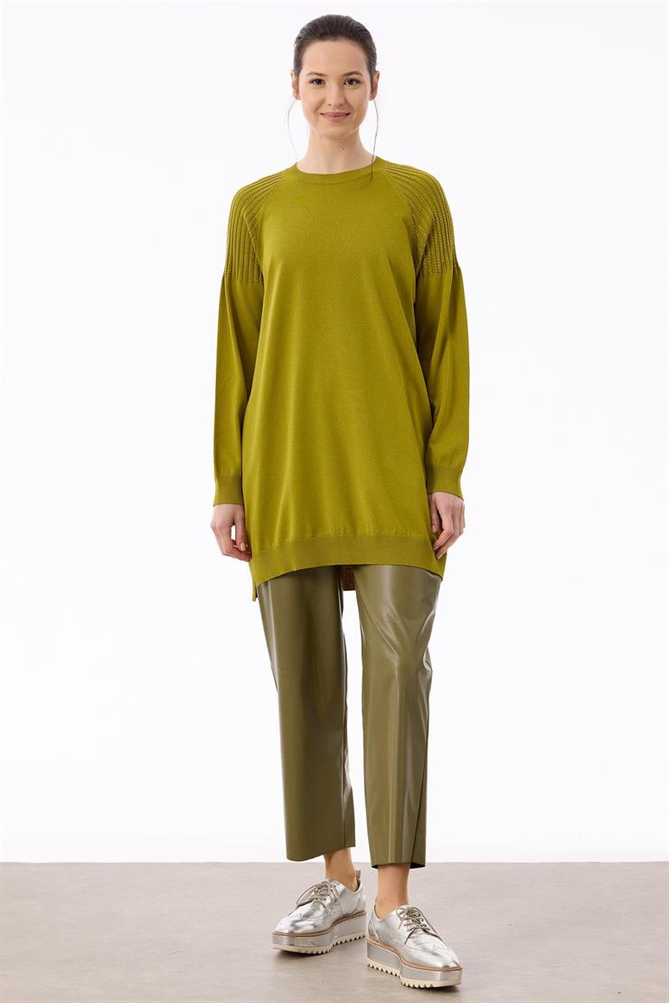 Omuzlar Taş Baskılı Rayon Tunik ASİT