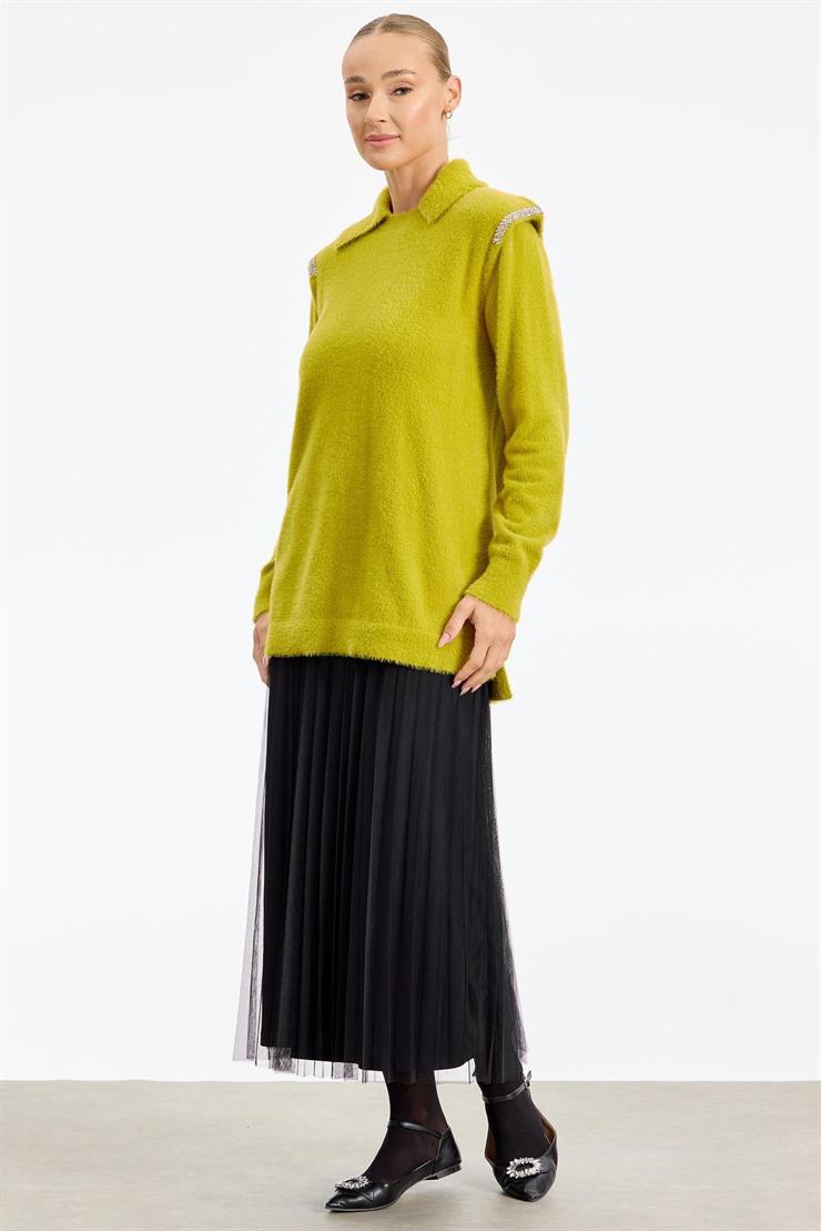 Omuzları Taş Detaylı Tunik ASİT