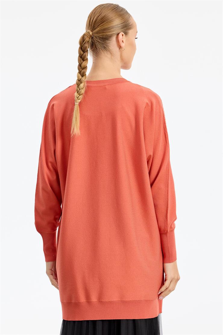 Omzu Yaprak Taş Baskılı Rayon Tunik SOMON