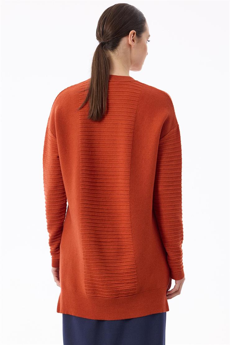 Örgü Detaylı Rayon Tunik KİREMİT