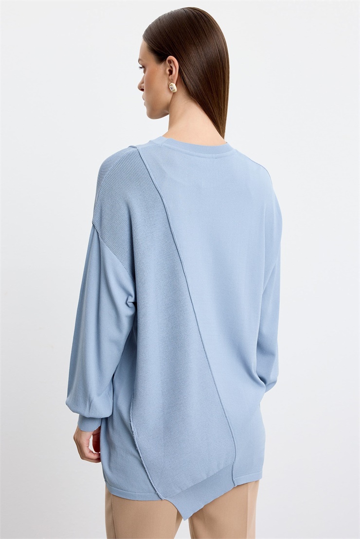 Örgü Detaylı Rayon Tunik MAVİ