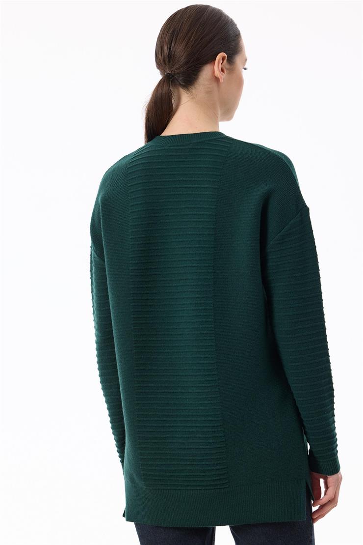 Örgü Detaylı Rayon Tunik ZÜMRÜT