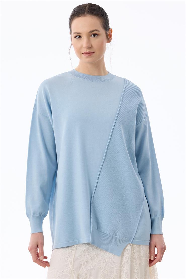 Örgü Detaylı Rayon Tunik B.MAVİ