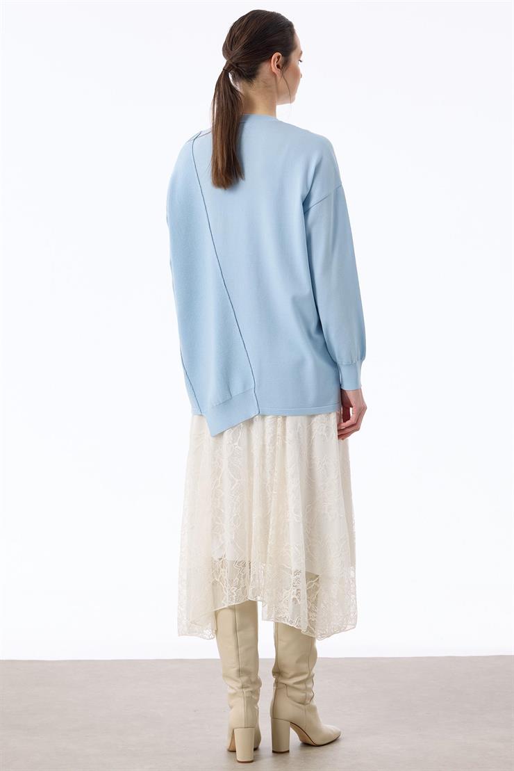 Örgü Detaylı Rayon Tunik B.MAVİ