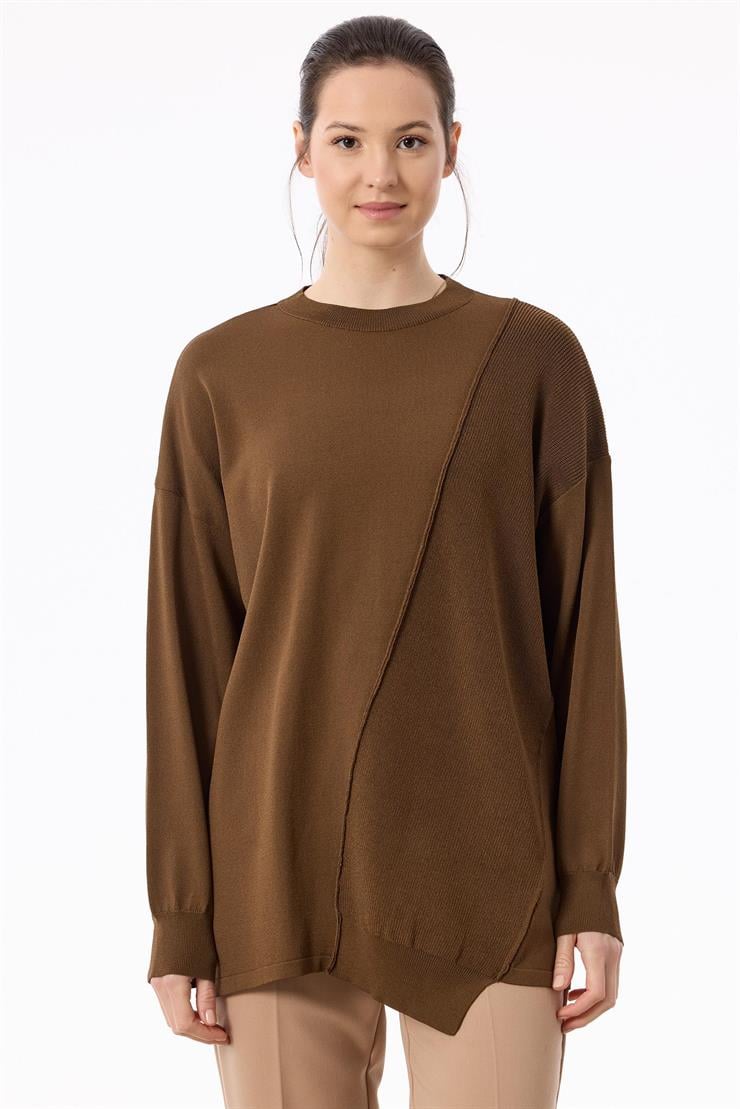 Örgü Detaylı Rayon Tunik HAKİ