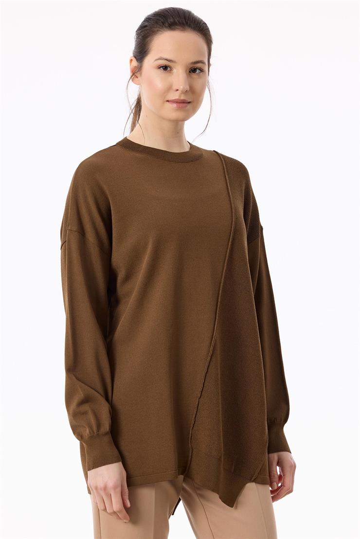 Örgü Detaylı Rayon Tunik HAKİ