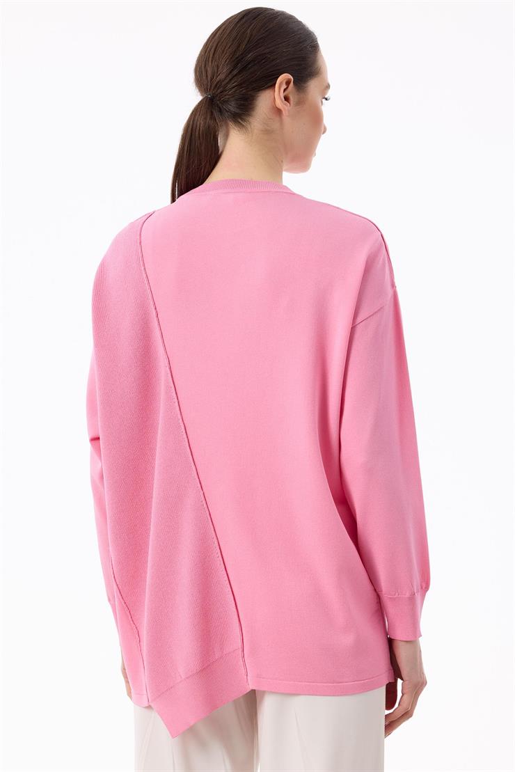 Örgü Detaylı Rayon Tunik PEMBE