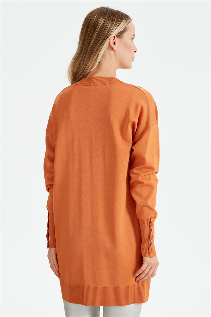 PATI VE KOLU ÇİZGİ DETAYLI RAYON HIRKA SOMON