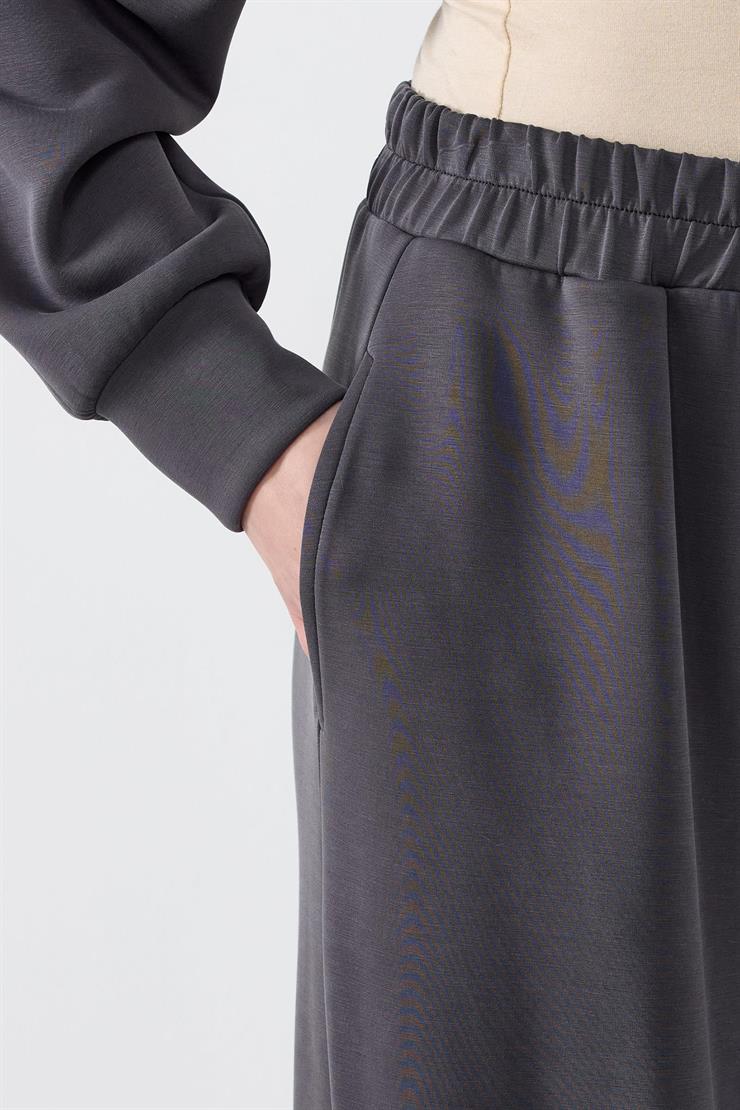 Pile Detaylı Pantolonlu İkili Takım ANTRASİT