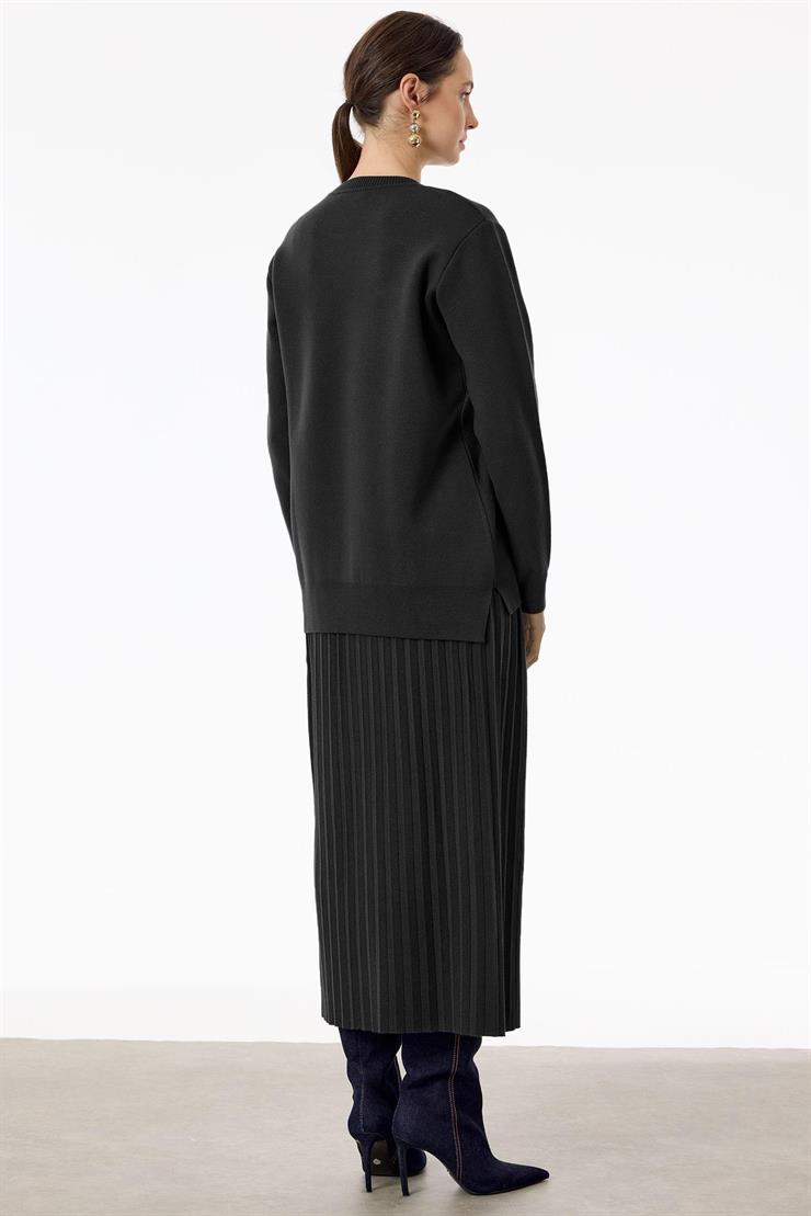 Pileli Etekli Takım SİYAH