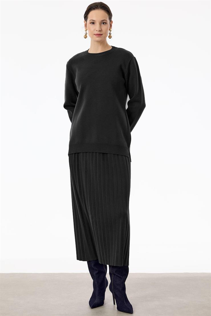 Pileli Etekli Takım SİYAH