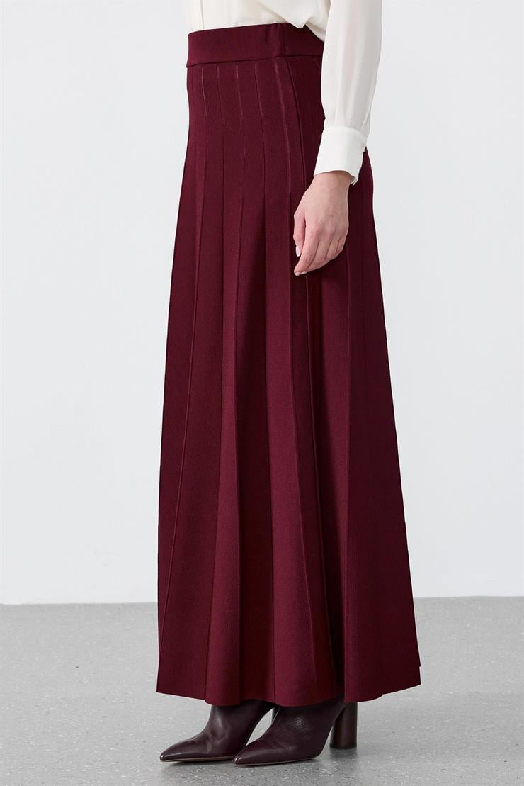 Pliseli Rayon Etek BORDO