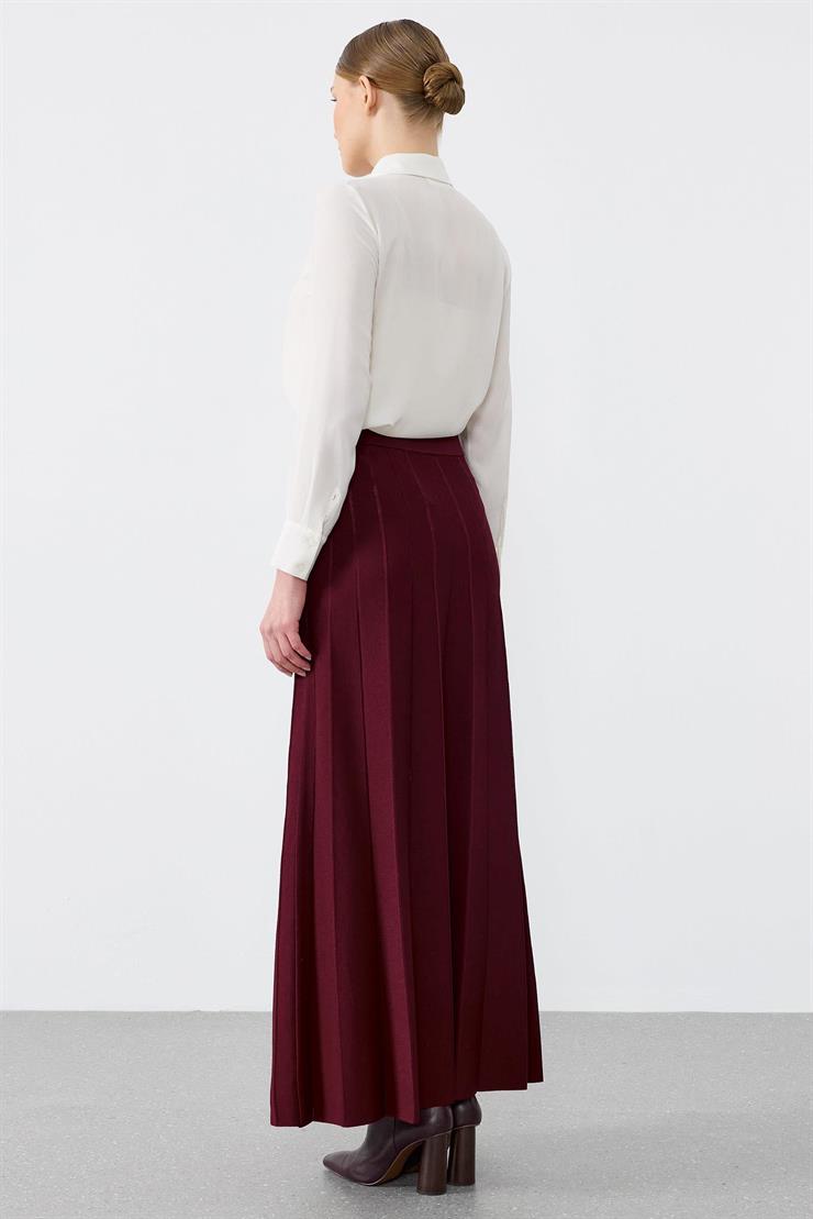 Pliseli Rayon Etek BORDO