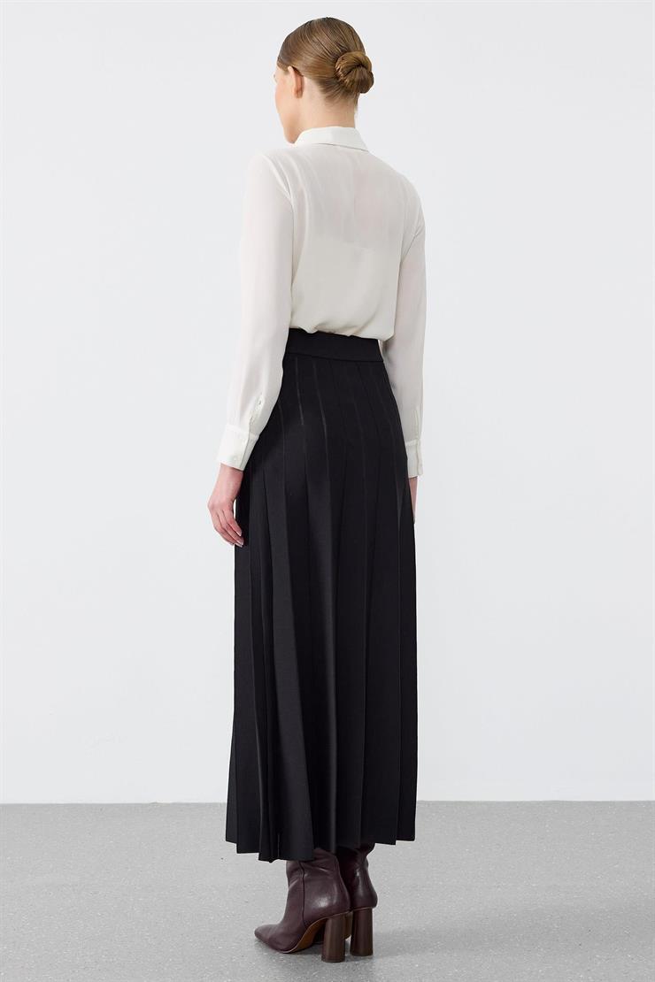 Pliseli Rayon Etek SİYAH