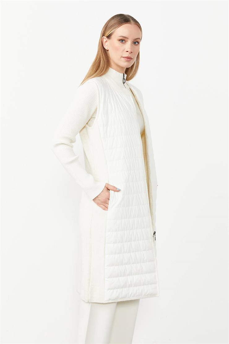 Ray Desen Uzun Yelek-EKRU