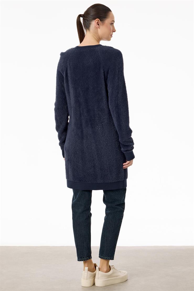 Reglan Kollu Düğme Detaylı Mink Tunik LACİVERT