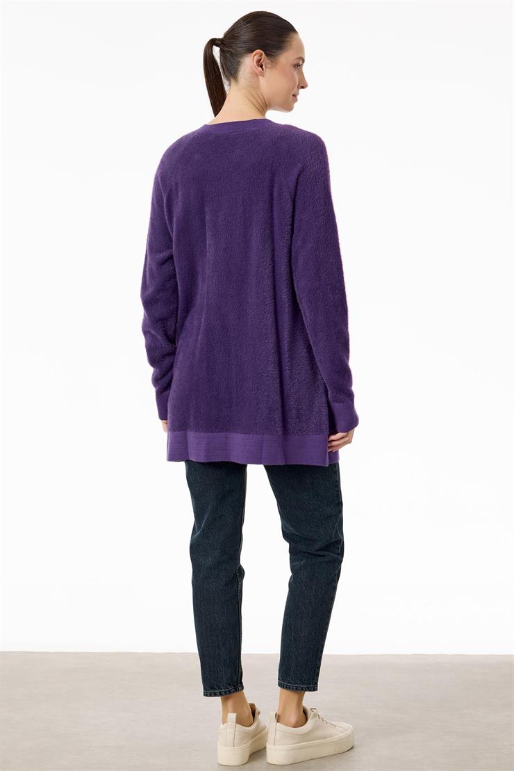 Reglan Kollu Düğme Detaylı Mink Tunik MOR