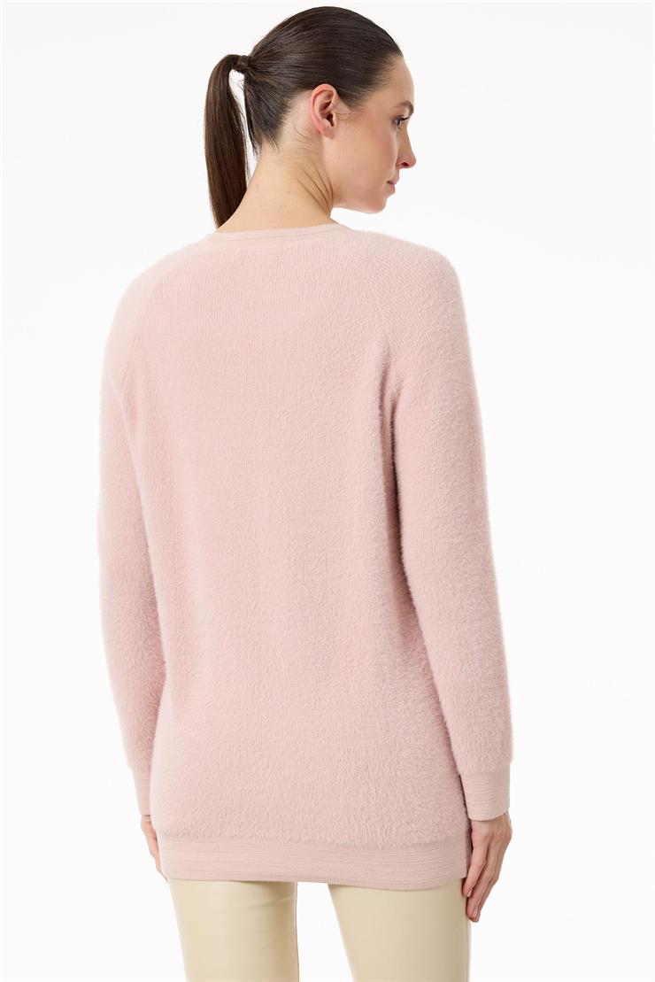 Reglan Kollu Düğme Detaylı Mink Tunik PEMBE