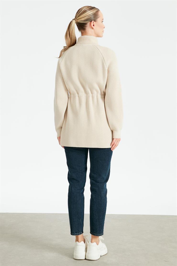 Reglan Kollu Triko Kombinli Mont BEJ