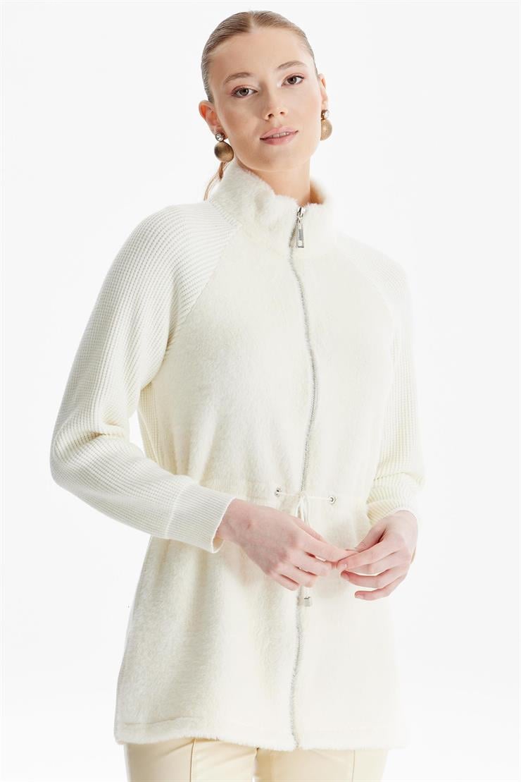 Reglan Kollu Triko Kombinli Mont EKRU