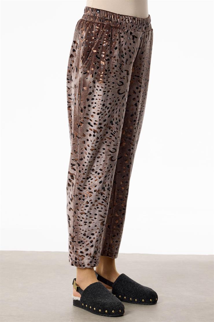 Ribana Detaylı Leopar Desenli Takım VİZON