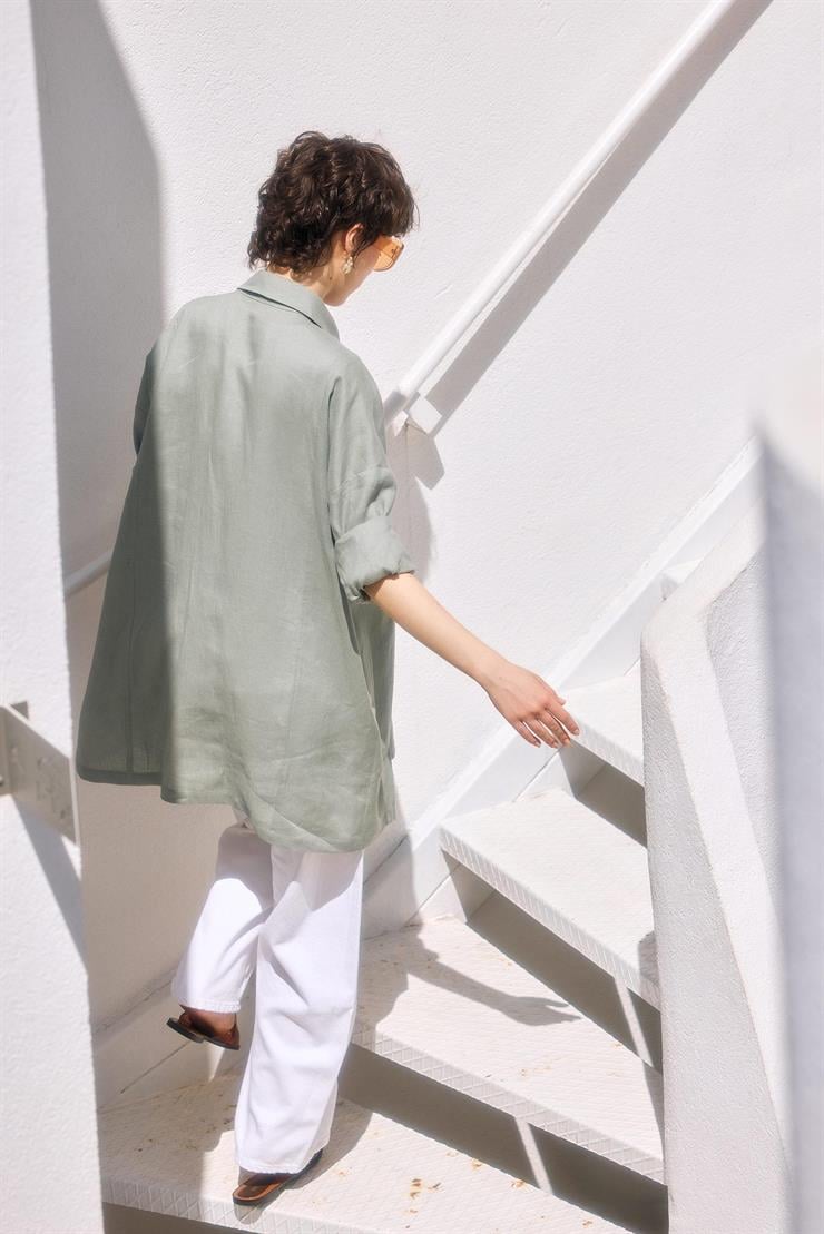 Robası İşlemeli Gömlek MİNT