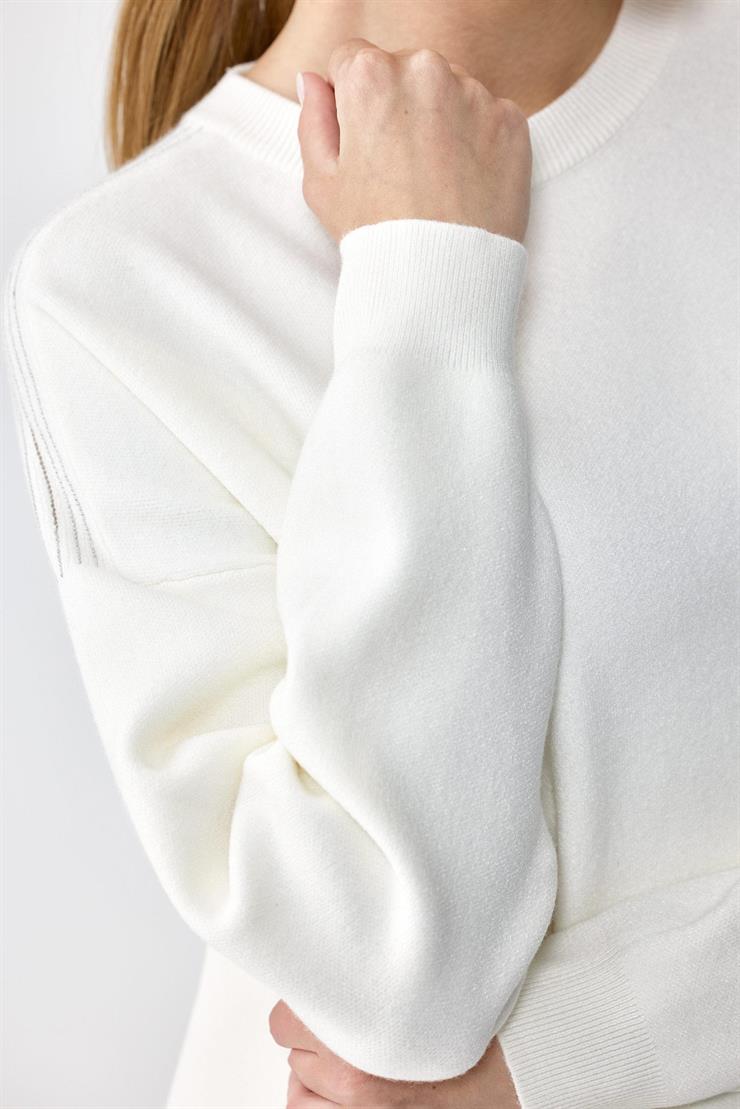 Sıfır Yaka Cepli Triko Tunik EKRU