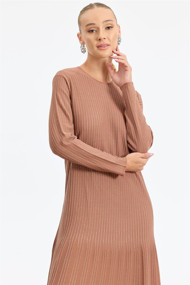 Simli Rayon Elbise KAKAO