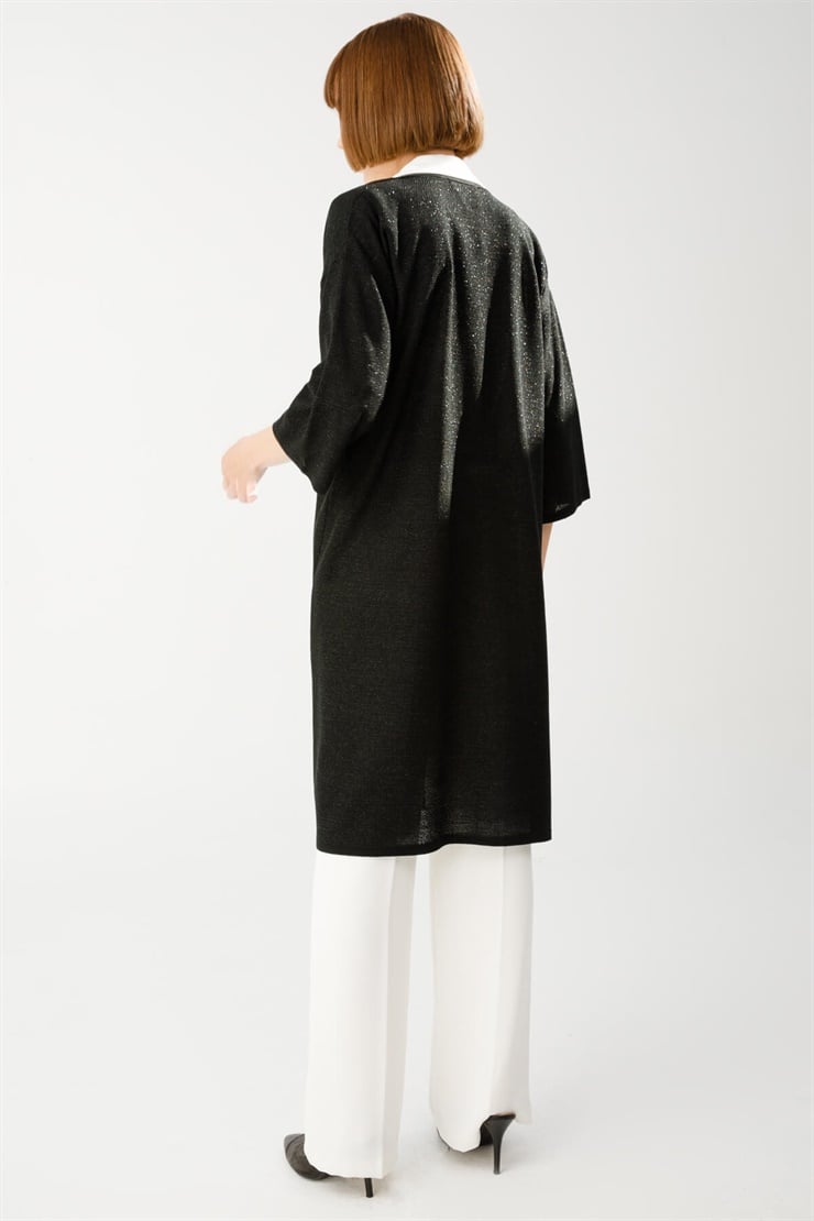 Simli Truvakar Kol Hırka-Siyah