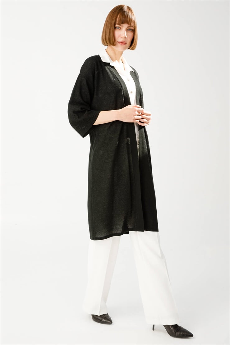 Simli Truvakar Kol Hırka-Siyah