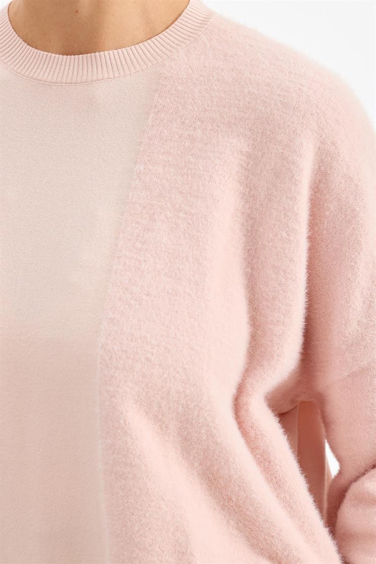 Sol Tarafı Mink Detaylı Tunik PEMBE
