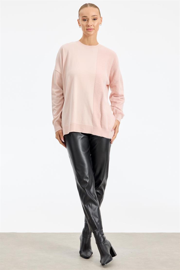 Sol Tarafı Mink Detaylı Tunik PEMBE