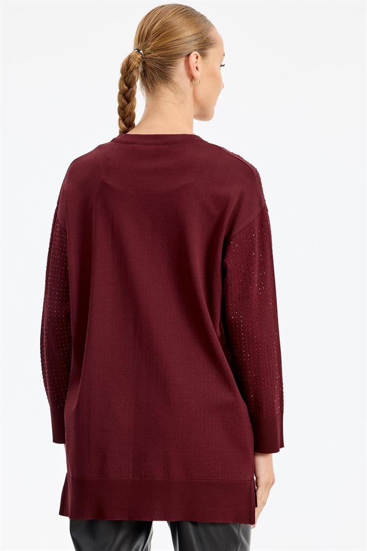 Taş Baskılı Rayon Tunik BORDO