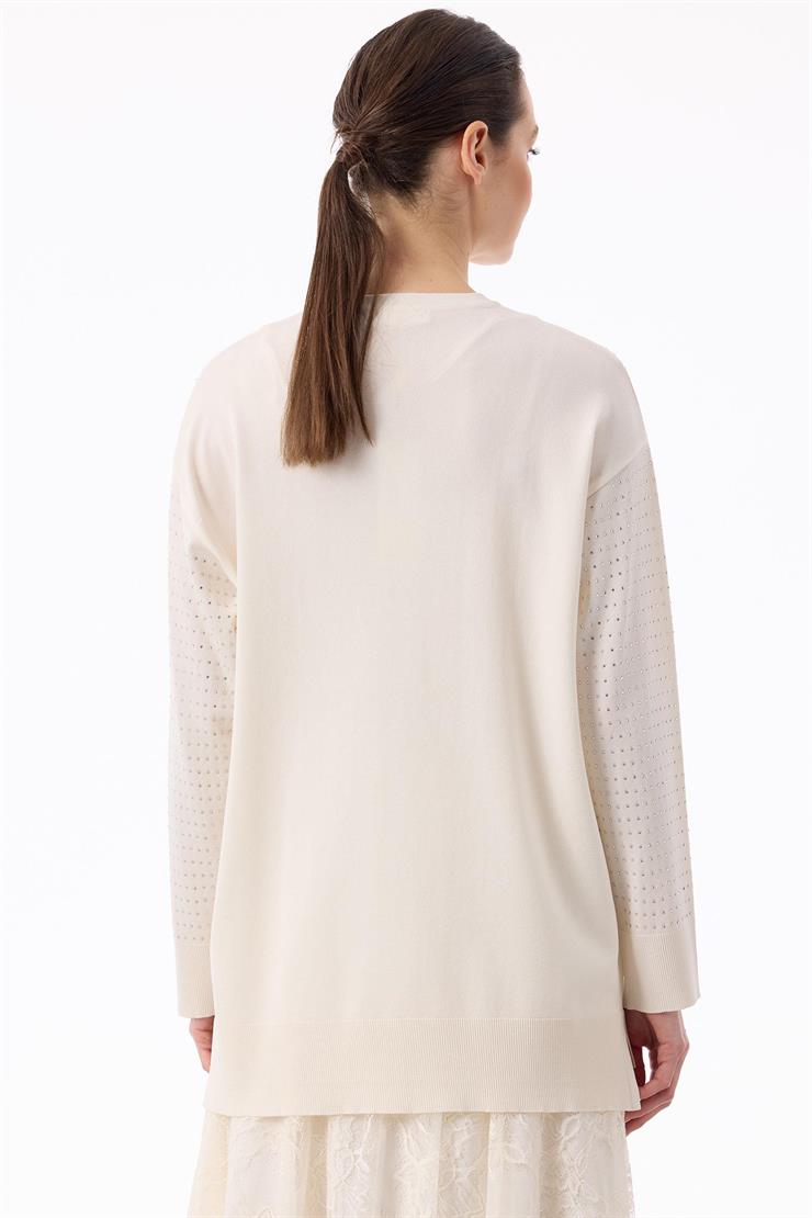 Taş Baskılı Rayon Tunik VANİLYA