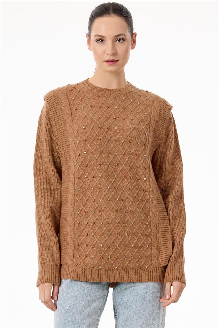 Taş İşlemeli Yürütmeli Tunik SOMON