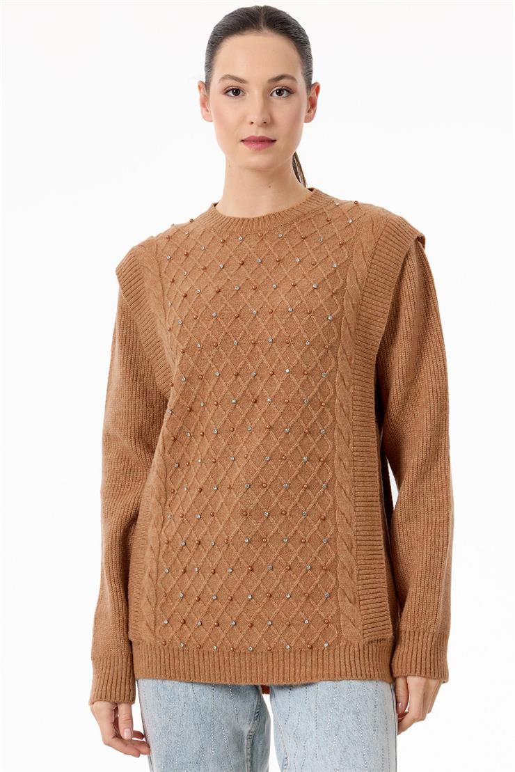 Taş İşlemeli Yürütmeli Tunik SOMON