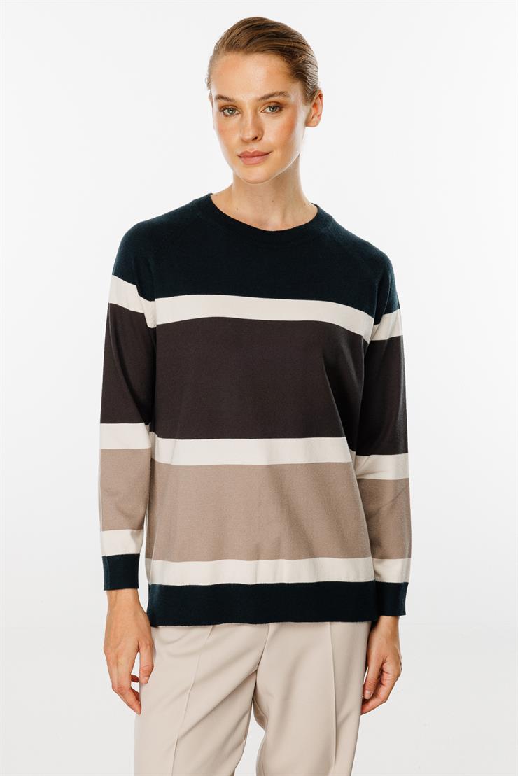 Triko Çizgili Bluz-Nefti