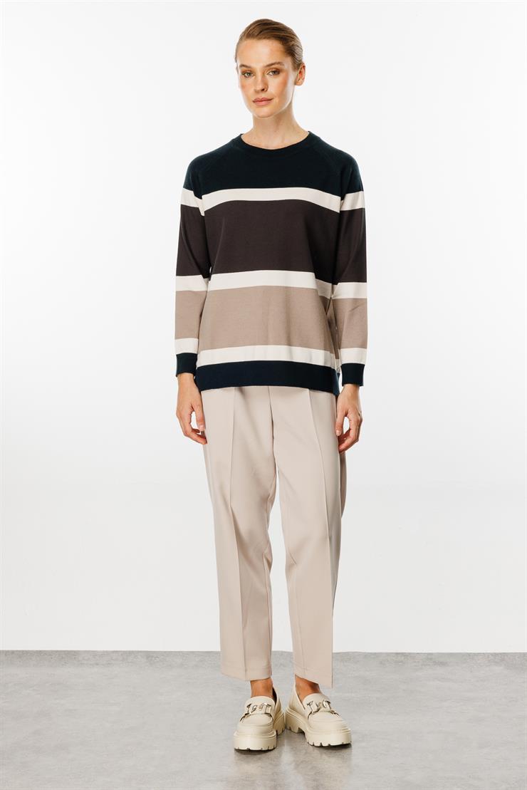 Triko Çizgili Bluz-Nefti