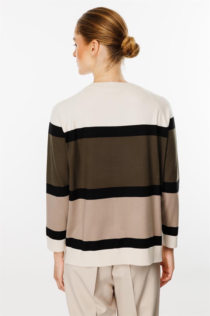 Triko Çizgili Bluz-Taş