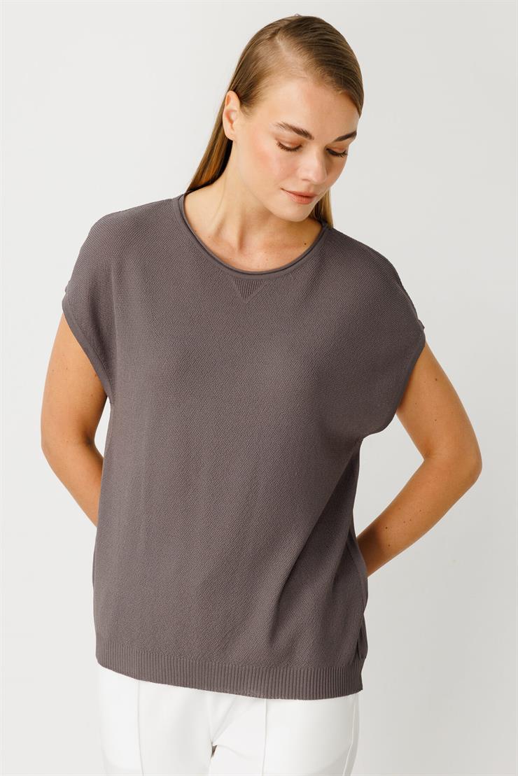 Triko Kolsuz Bluz-Fume